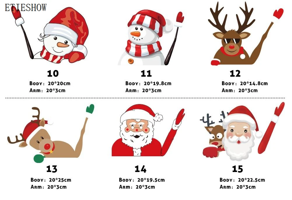 santa claus waving car wiper sticker santa claus waving car wiper sticker