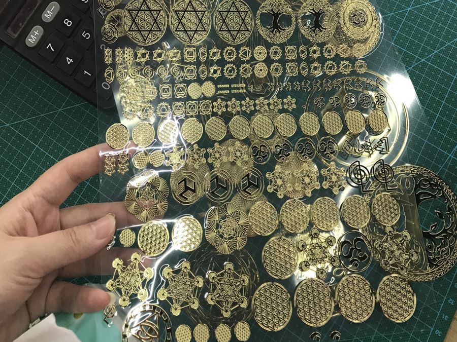 gold electroform metal sticker