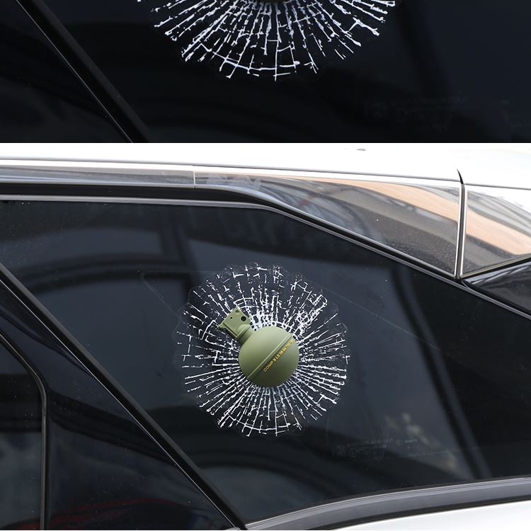bomb shattered window sticker