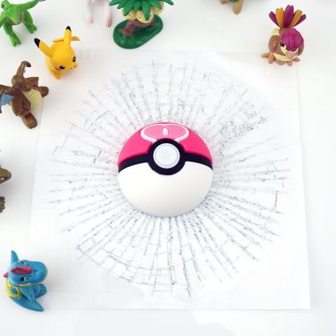 3D Pokeball مضحك نافذة ملصقا