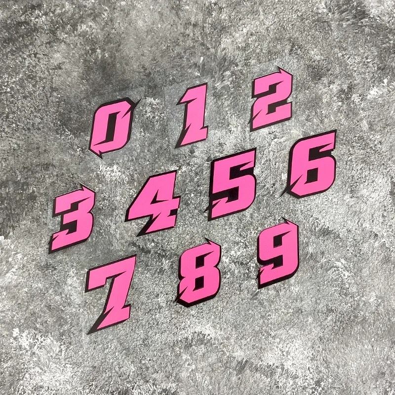 0123456789 Pink Number Motorcycle Stickers suppliers