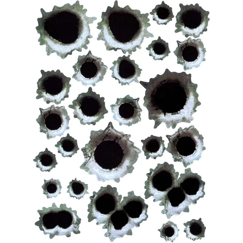 Fake Gun Bullet Holes Stickers