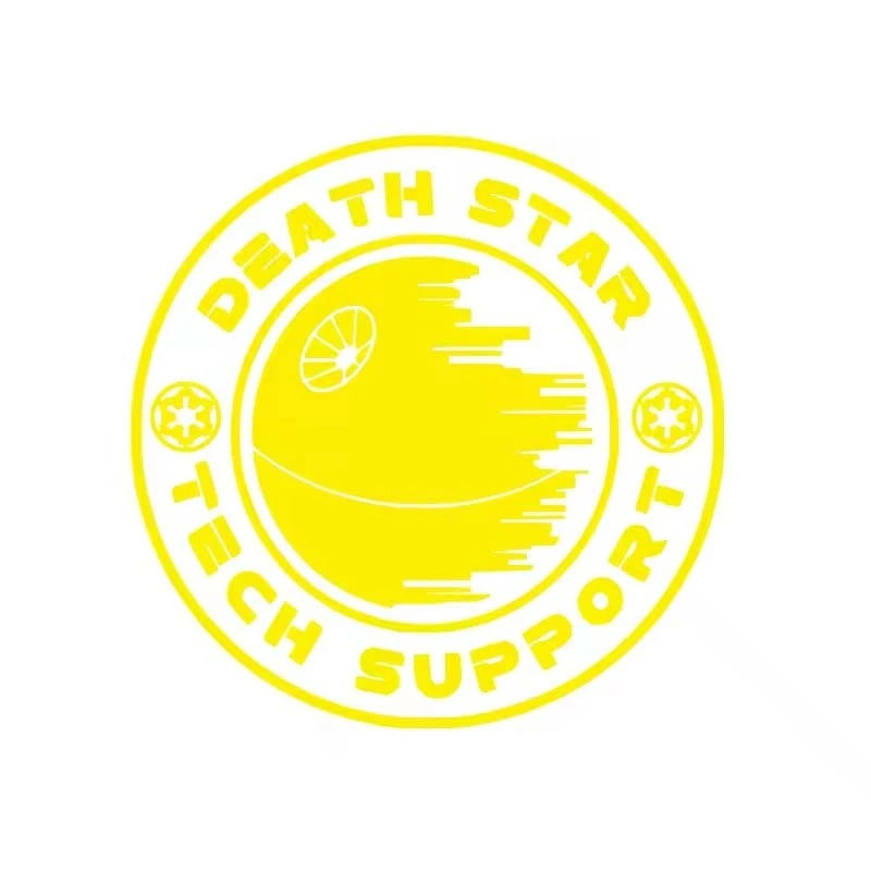 ET11383# Space Wars Death Star Tech Support Vinyl Art Sticker