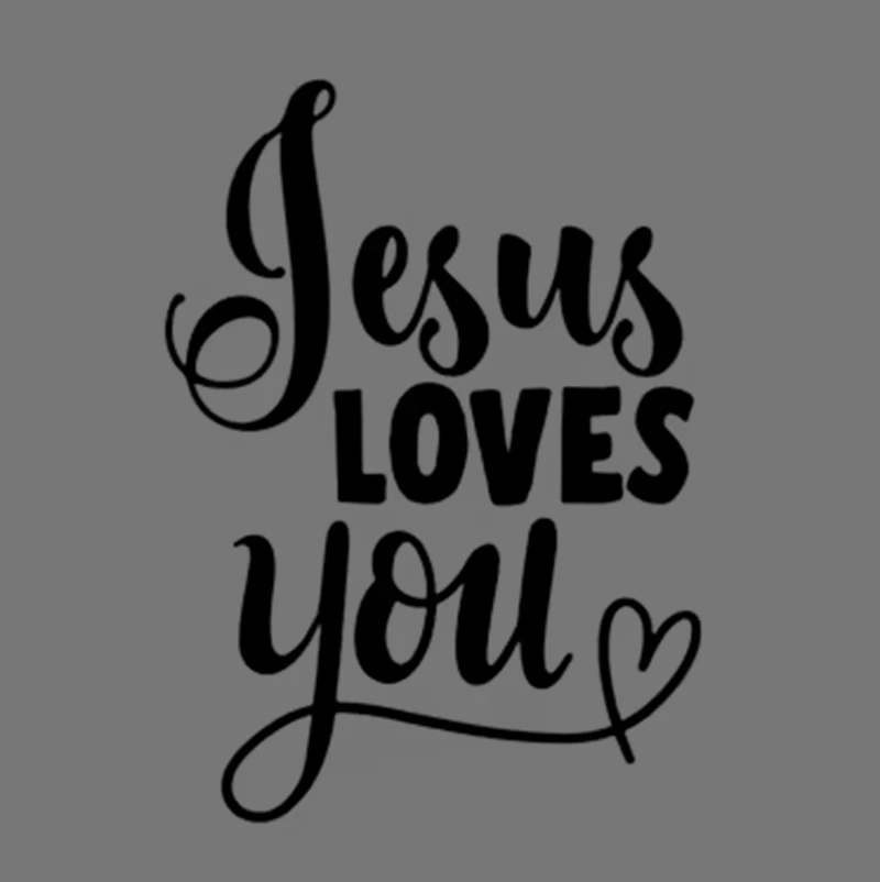 Jesus Loves You Text Windows Sticker