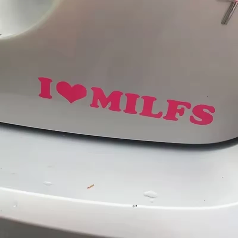 I Love Milfs Car Sticker