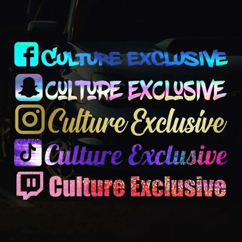 Custom Text Social Media Letters Logo Sticker