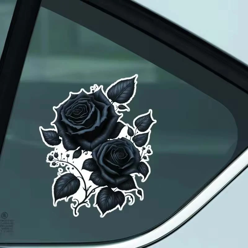 Die Cut Black Rose Sticker