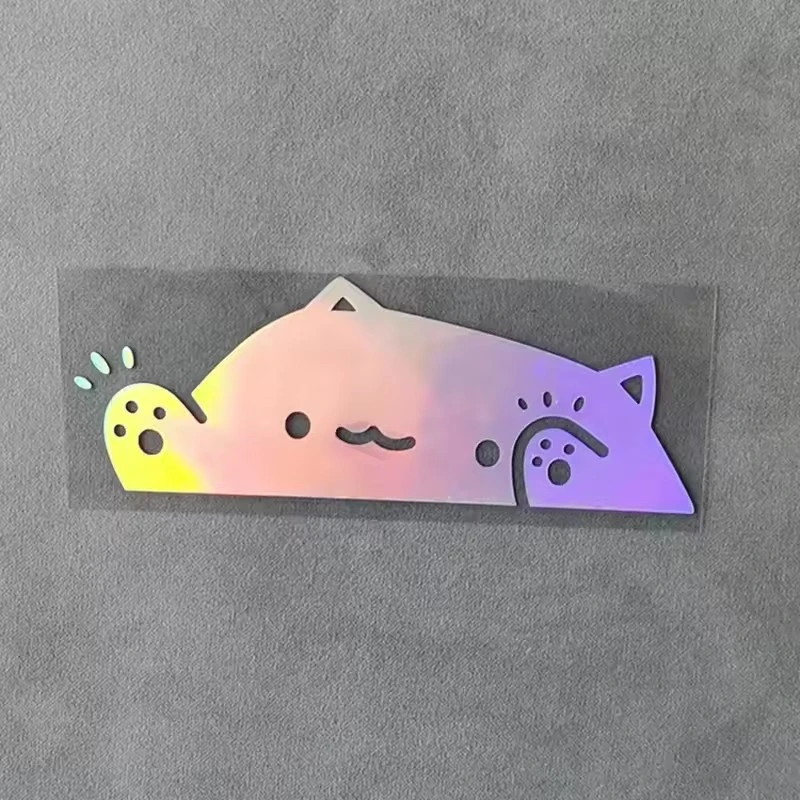 Colorful Laser Cute Cat Car Sticker
