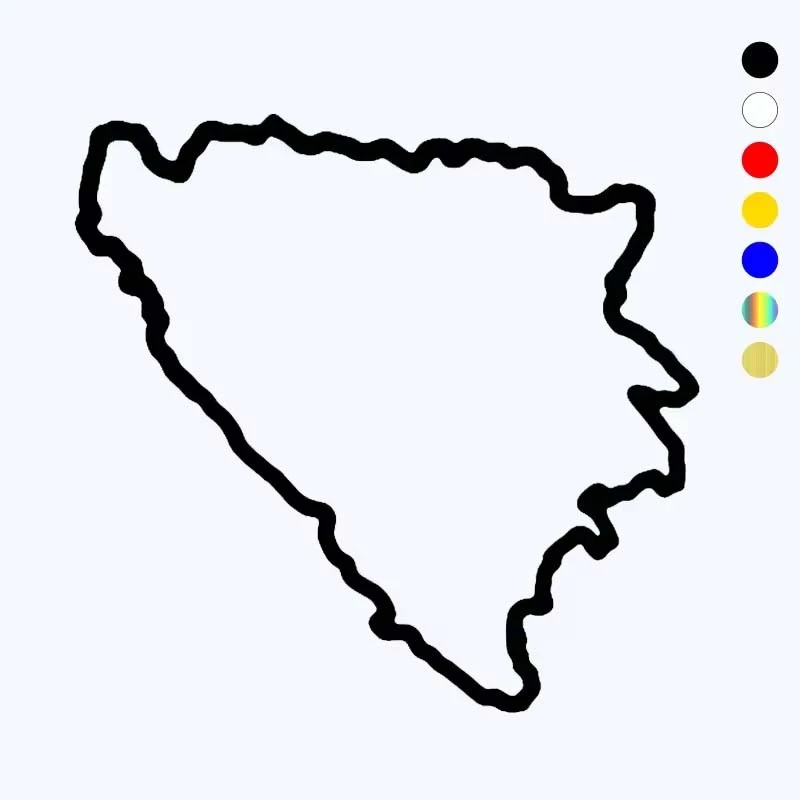ET11391# Bosnia And Herzegovina Map Car Sticker