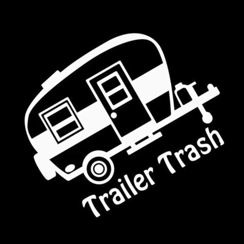 Car Stickers Trailer Trash Outline Decor