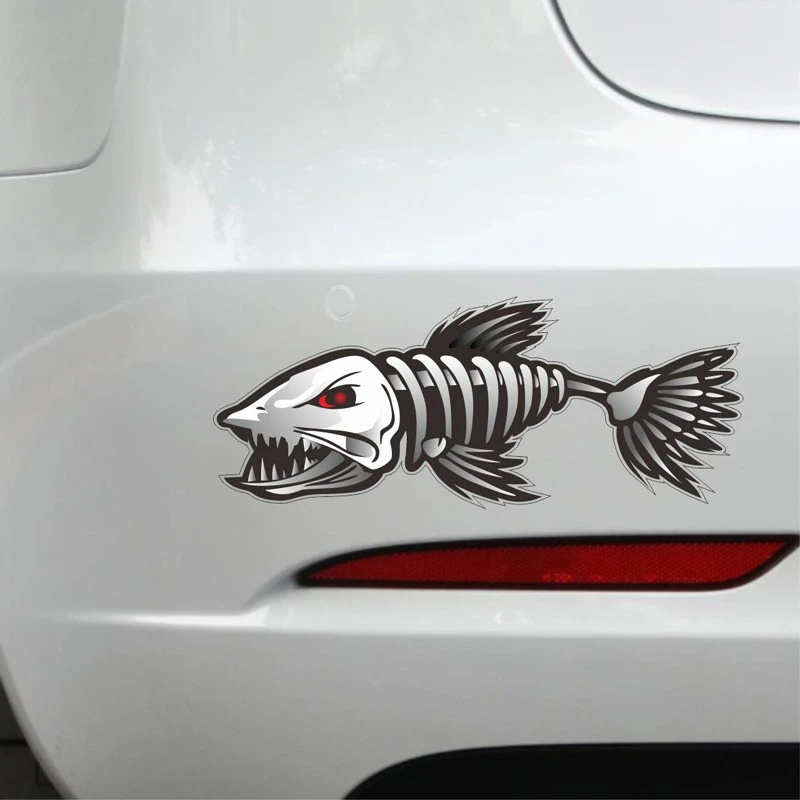Fishing Skeleton Fish Car Decal Sticker