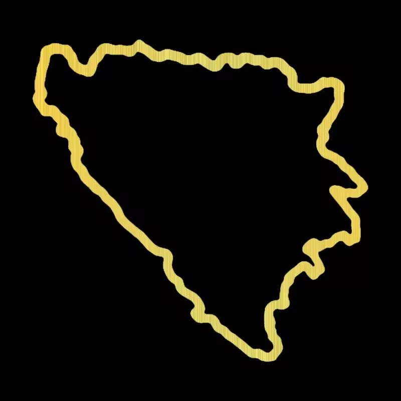 ET11391# Bosnia And Herzegovina Map Car Sticker