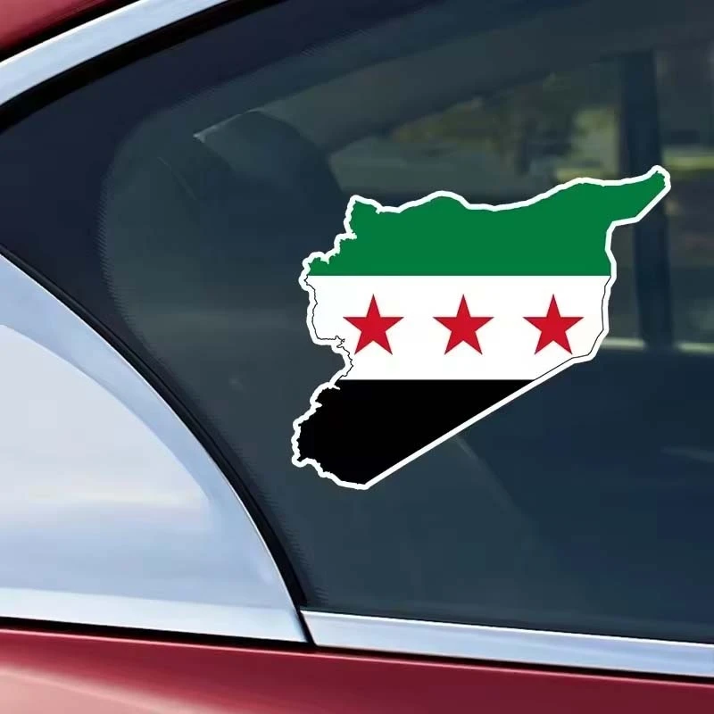 ملصق سيارة خريطة علم سوريا