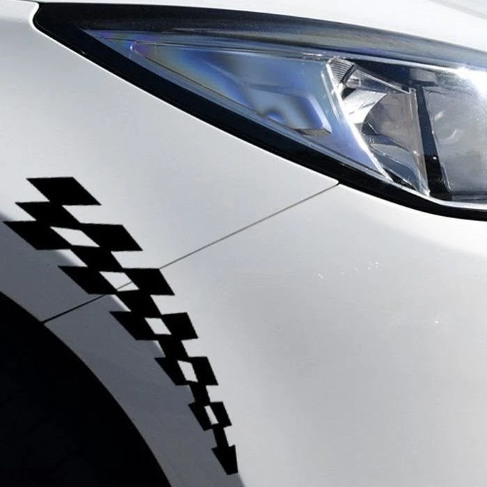 Car Wheel Fender Stickers Racing Flag