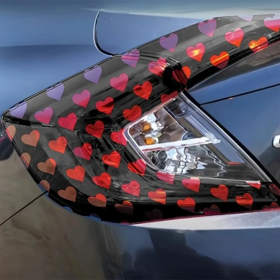 Black Heart-shaped Car Taillight Cover Sticker