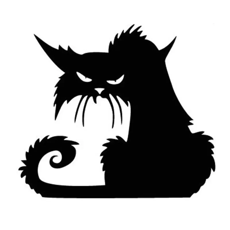 Black/Silver Halloween Terror Cat Window Stickers factory