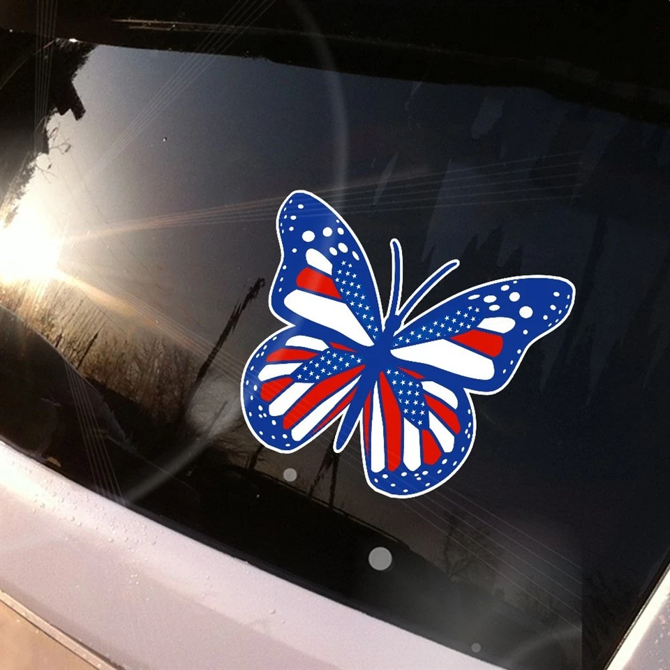 Car Window Sticker USA Flag Style