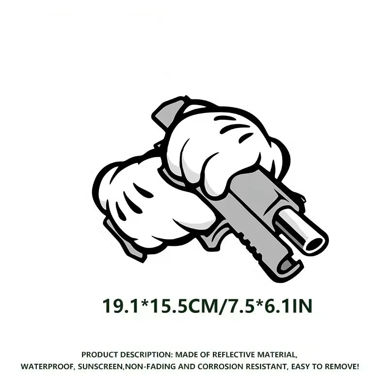 Cartoon Gun Ready To Shoot Funny Car Decoration