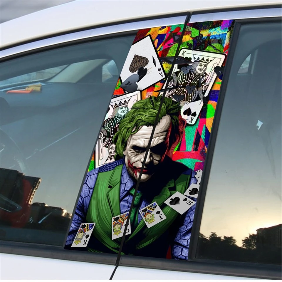 Car B Pillar Decal Sticker Joker Pattern