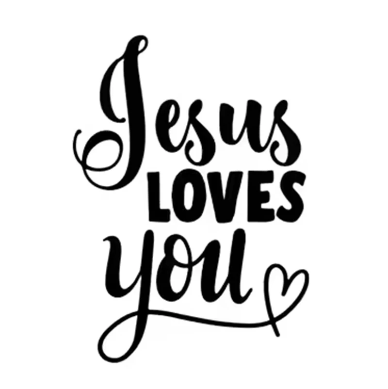 Jesus Loves You Text Windows Sticker
