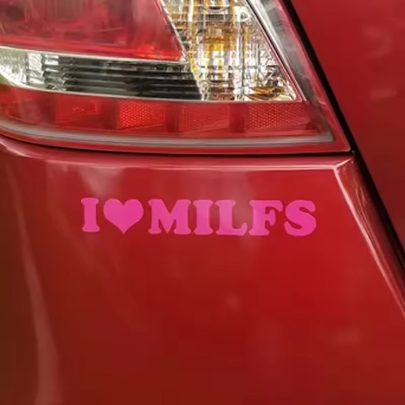 I Love Milfs Car Sticker