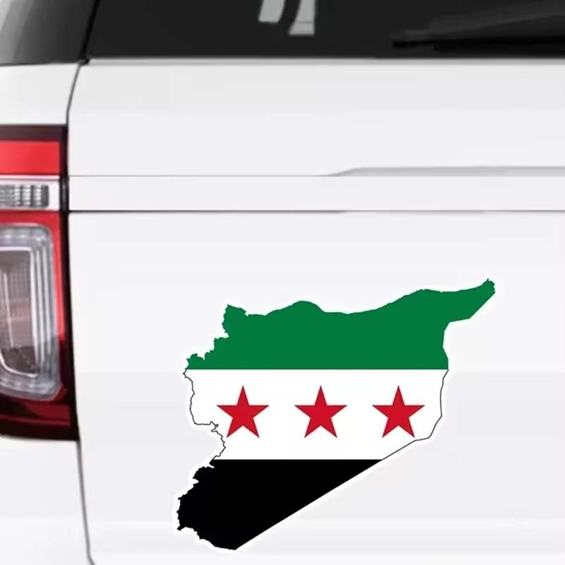 ET11398# Car Sticker Syria Flag Map