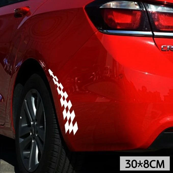Car Wheel Fender Stickers Racing Flag