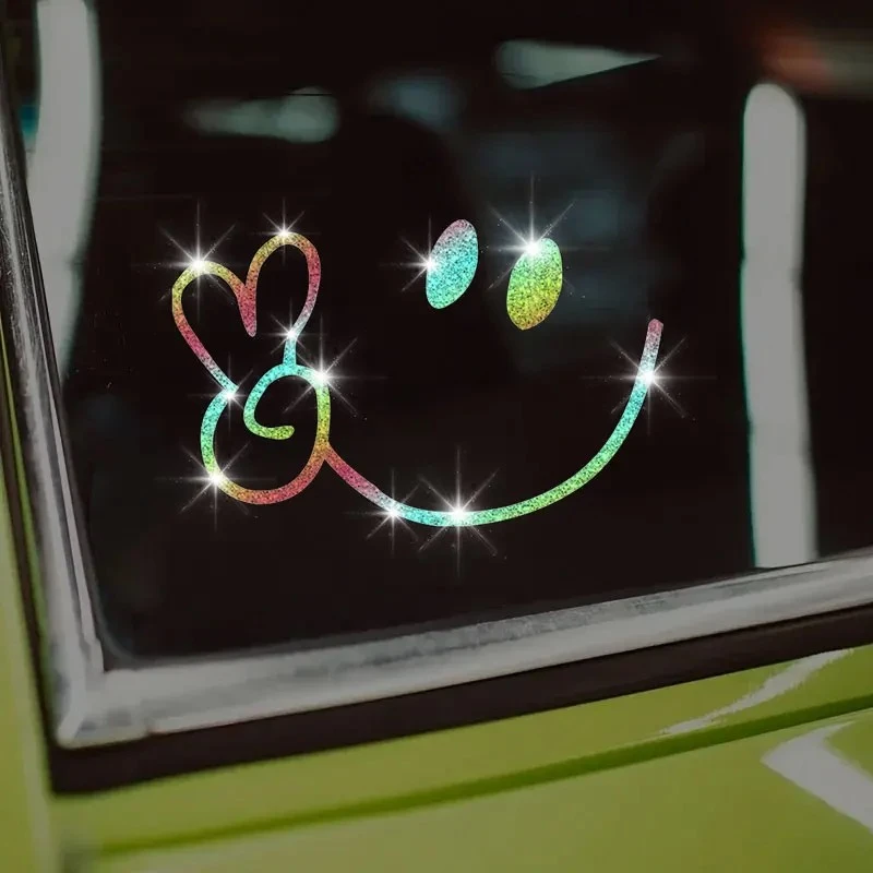 Glitter Smiling Face OK Gesture Motorcycle Sticker best