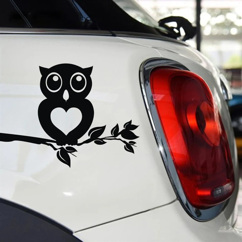 Owl Standing On The Branch Reflective Car Sticker best