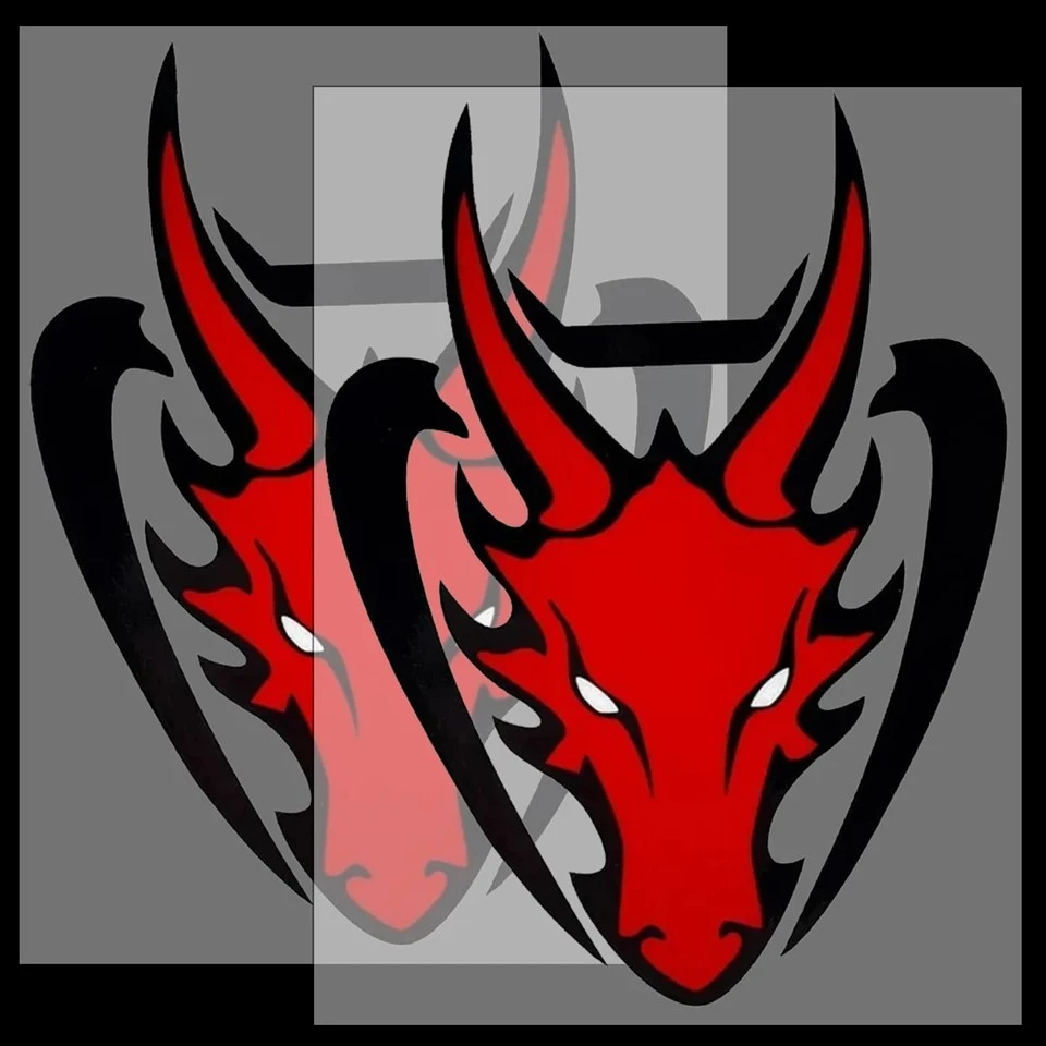 Red Dragon Head Structive Proysicle Stickers