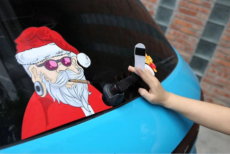 Santa Wiper Sticker Adhesive Sticker