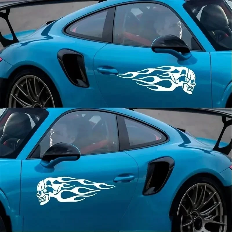 Skull Flames Badge Car Stickers best