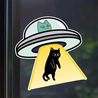 Cat Ufo Creative Vinyl Puncal Scen
