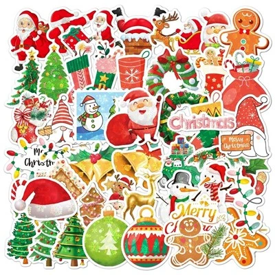 ملصقات عيد الميلاد مهرجان ليزر ثلاثي الأبعاد