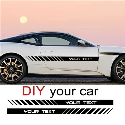 DIY Car Desconser Craphics Stripes Telect Your Text