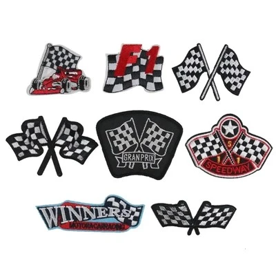 F1 RACING SCHERED FLAG DLACK DOSTER