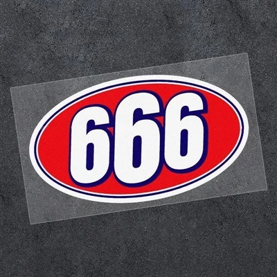رقم 666 ملصق دراجة نارية مضحكة