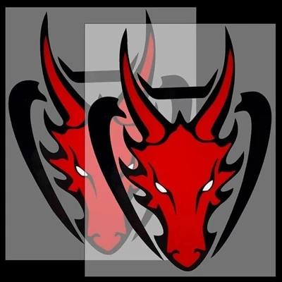 Red Dragon Head Structive Proysicle Stickers