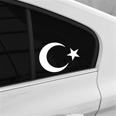 ملصق سيارات العلم التركي والسيارات النجوم