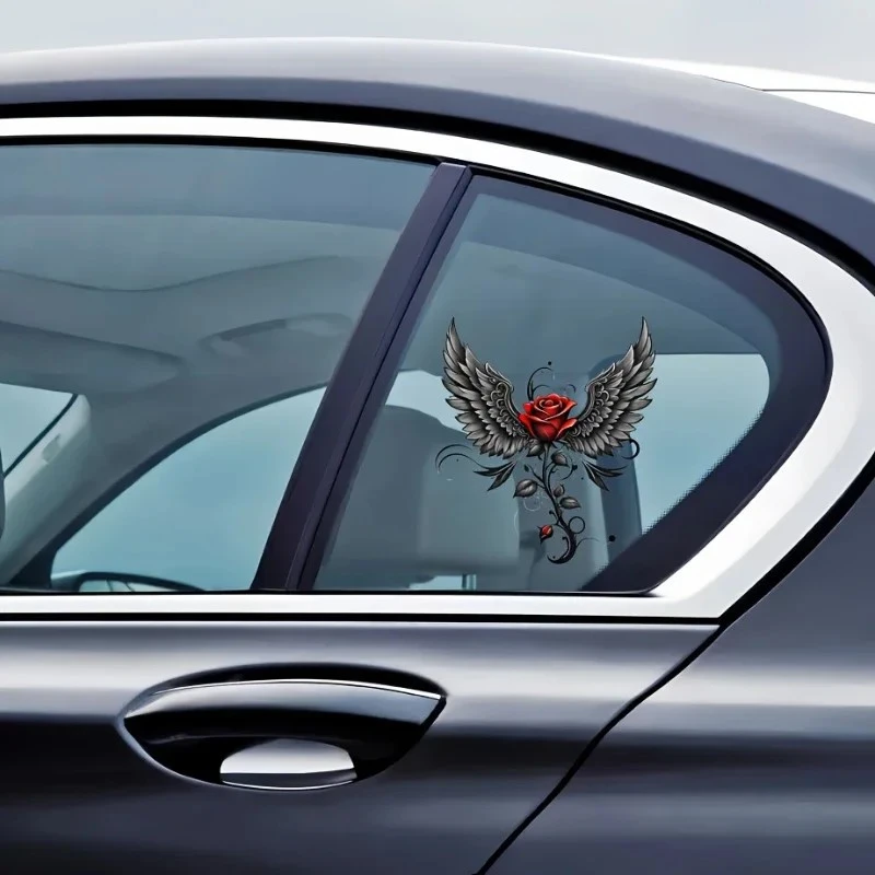 Stunning Angel Wings Rose Car Stickers